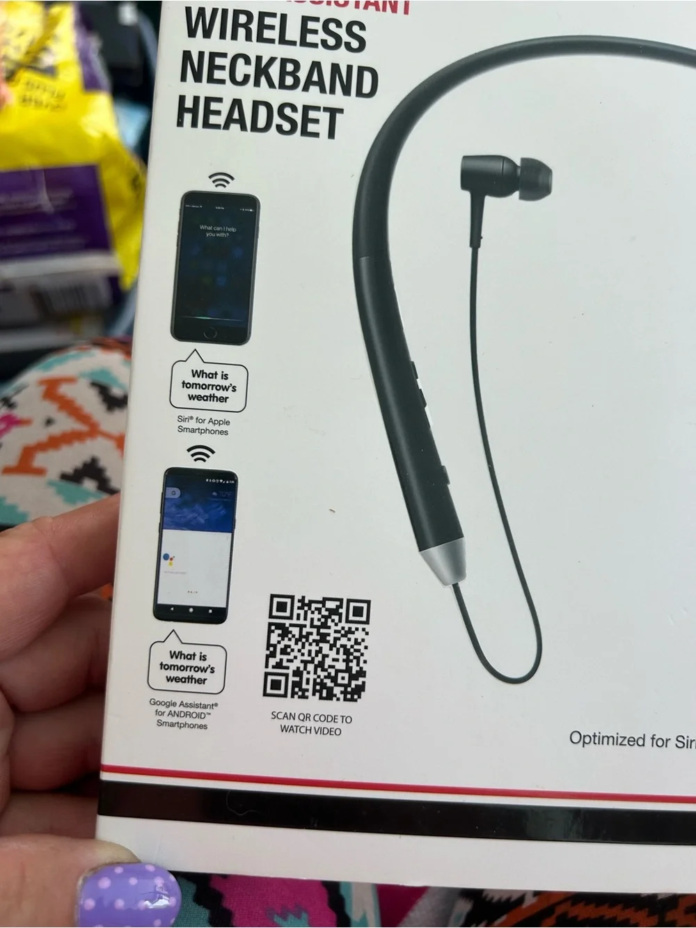 Black Wireless Neckband Headset - Bluetooth